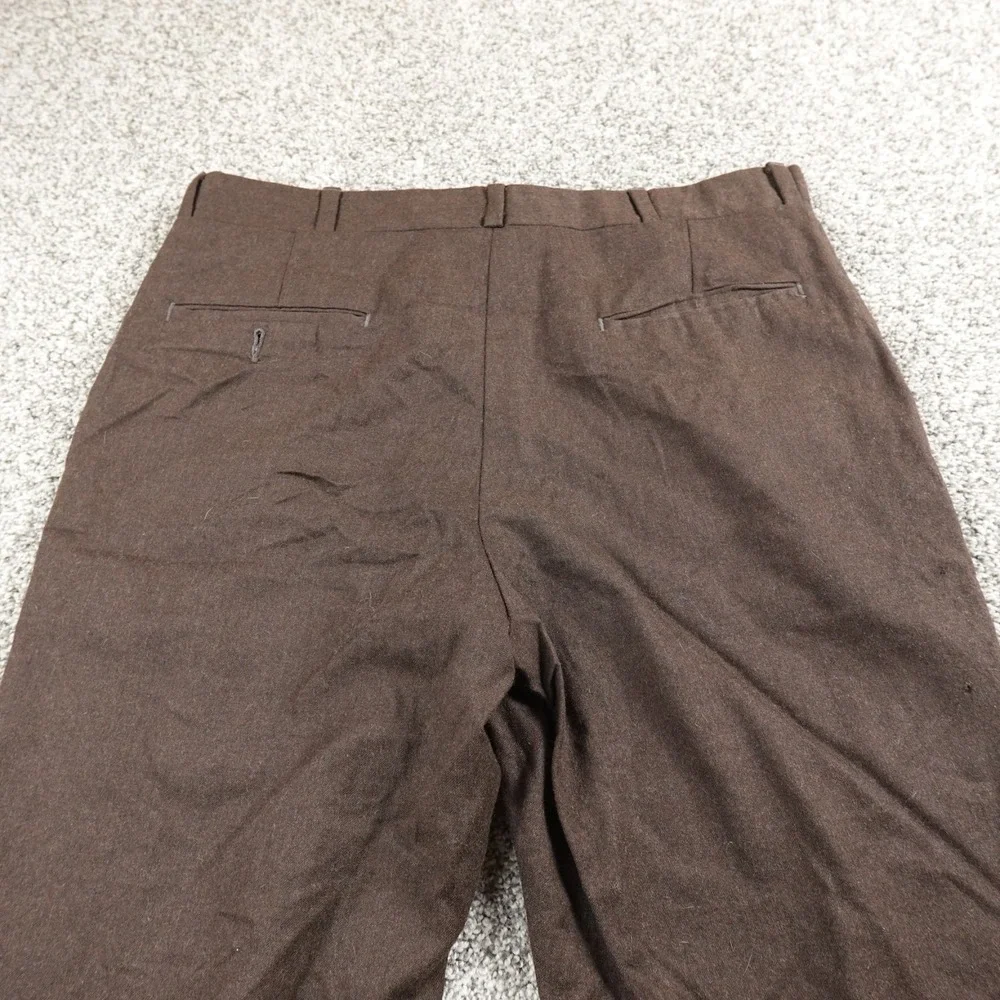 VTG Higgins Pants Mens 37X30 Brown Slacks Chino Dress Trousers Pleated USA Retro